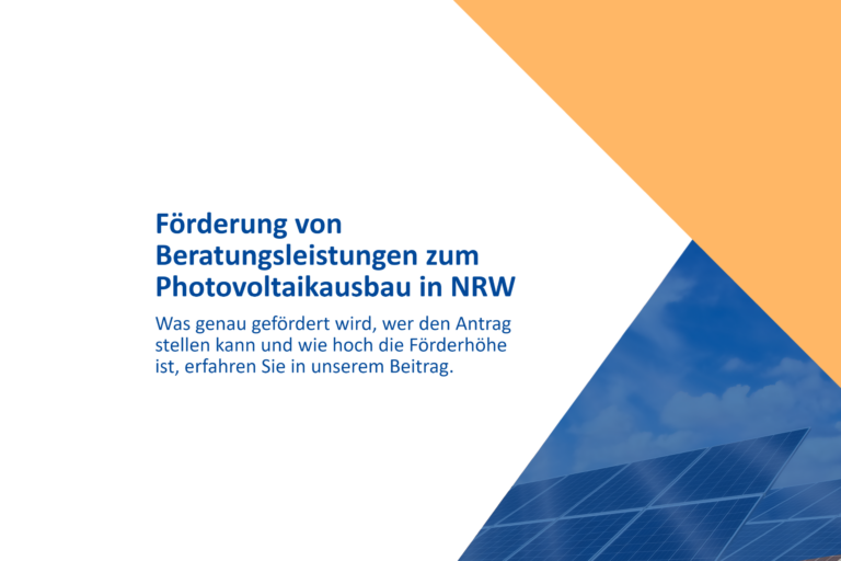 Förderung von Beratungsleistungen zum Photovoltaikausbau