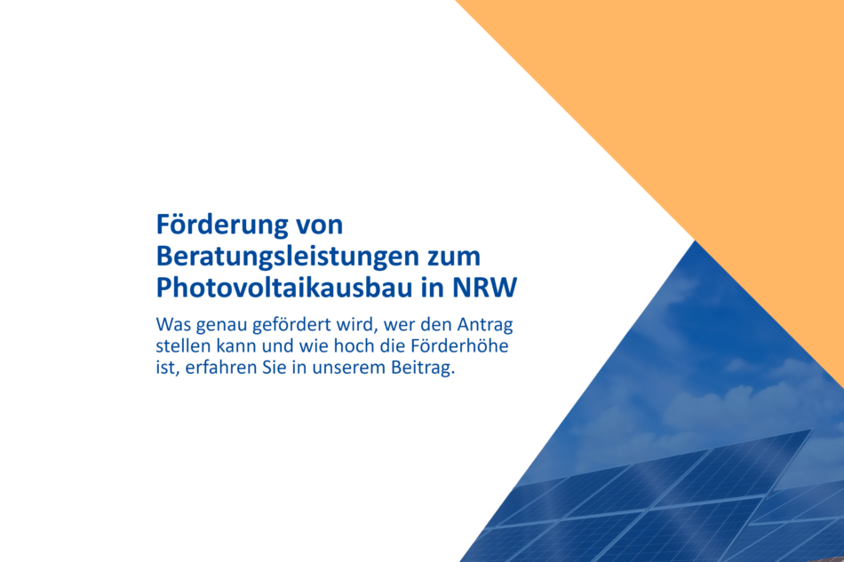 Förderung von Beratungsleistungen zum Photovoltaikausbau