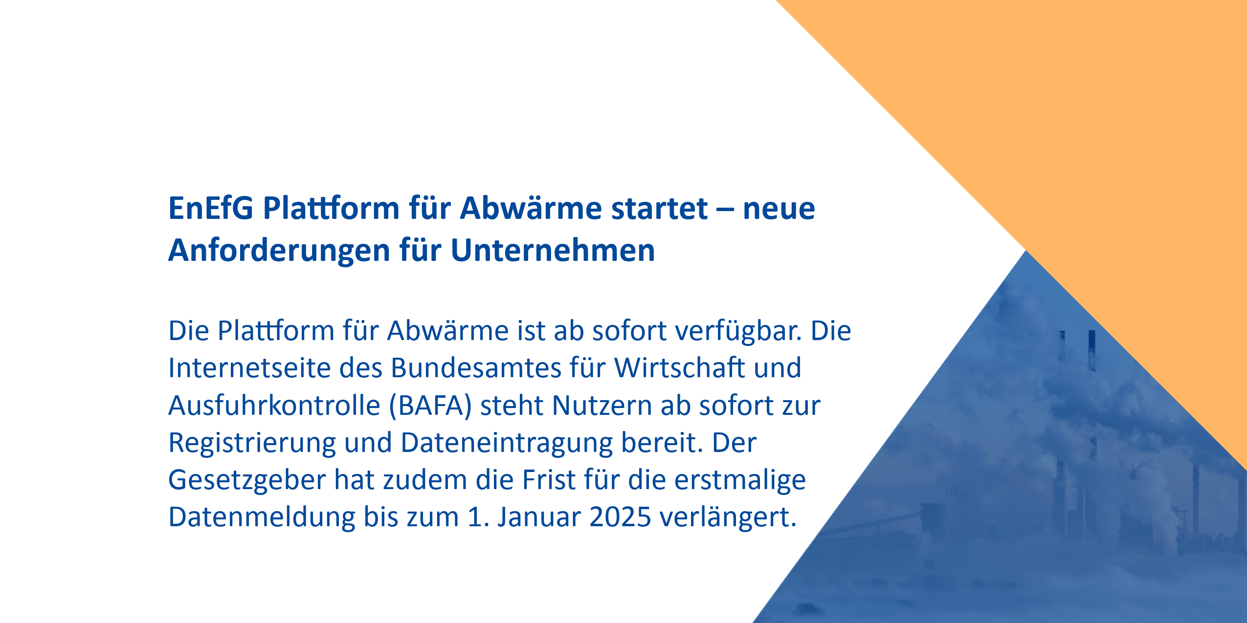 Abwärme Plattform EnEfG Plattform für Abwärme startet